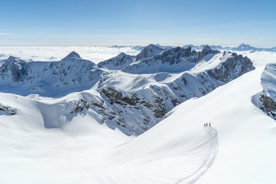 Für Freerideprofis: die Steilwandabfahrten am Dachstein.