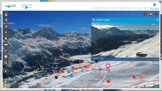 Das Skigebiet in St. Moritz lässt sich vollkommen digital erkunden.