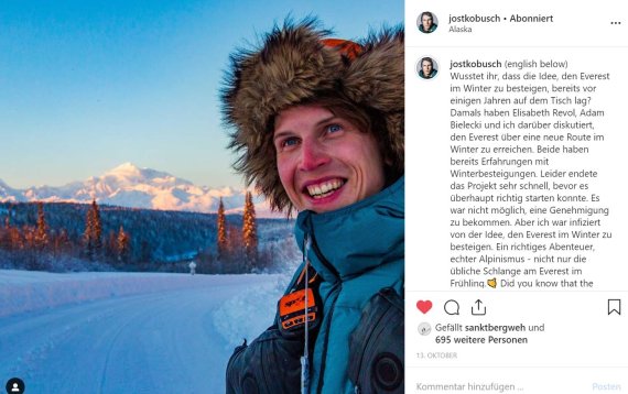 Jost Kobusch Selfie aus Alaska