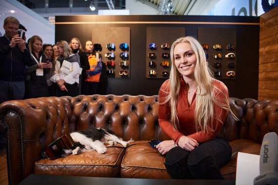 Lindsey Vonn at ISPO Munich 2020 at the Yniq booth