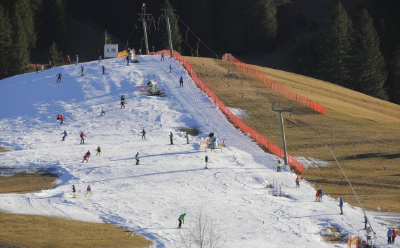 Is this still winter sports? A snow-covered slope in the Alps.