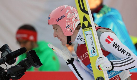 Ski jumper Severin Freund wearing the Würth logo on his upper arm.