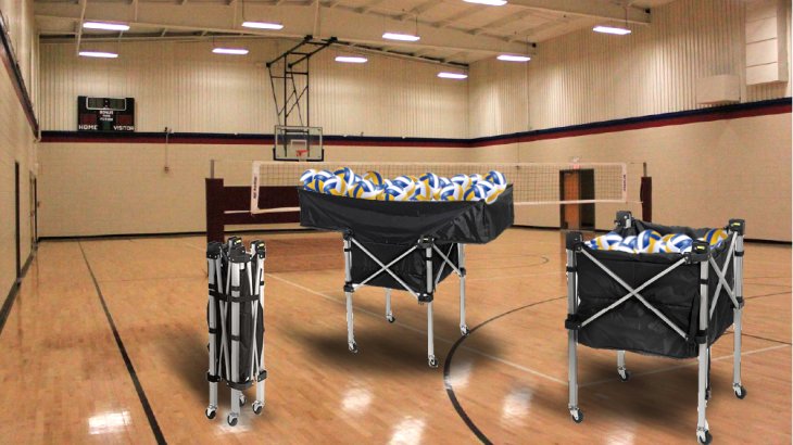 The foldable volleyball trolley is a product innovation which can store as many as 45 percent more balls.