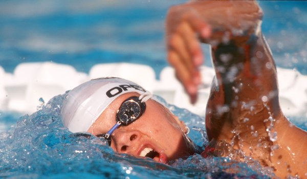 Franziska van Almsick bei der Schwimm-WM 1994 in Rom.